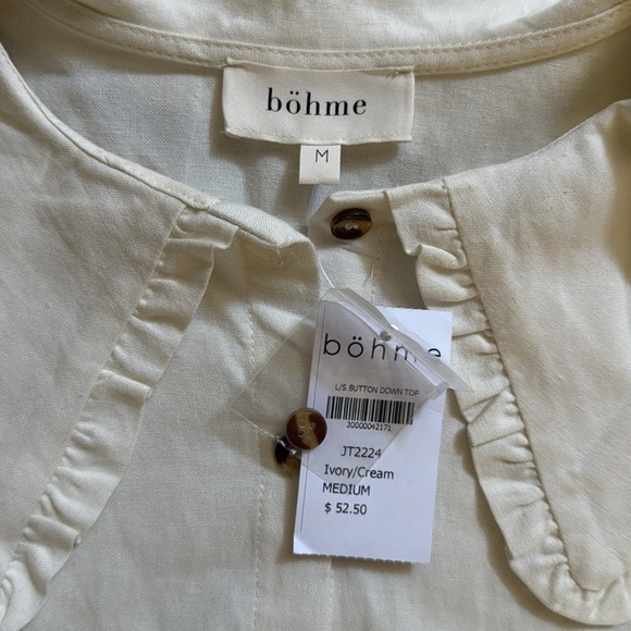 Bohme Cream Collared Button-Up Blouse - Picture 2 of 8
